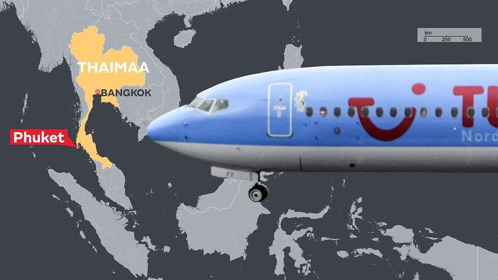 Noin 300 TUI:n asiakasta on odotellut myöhästynyttä lentoaan Phuketin rantalomakohteessa.