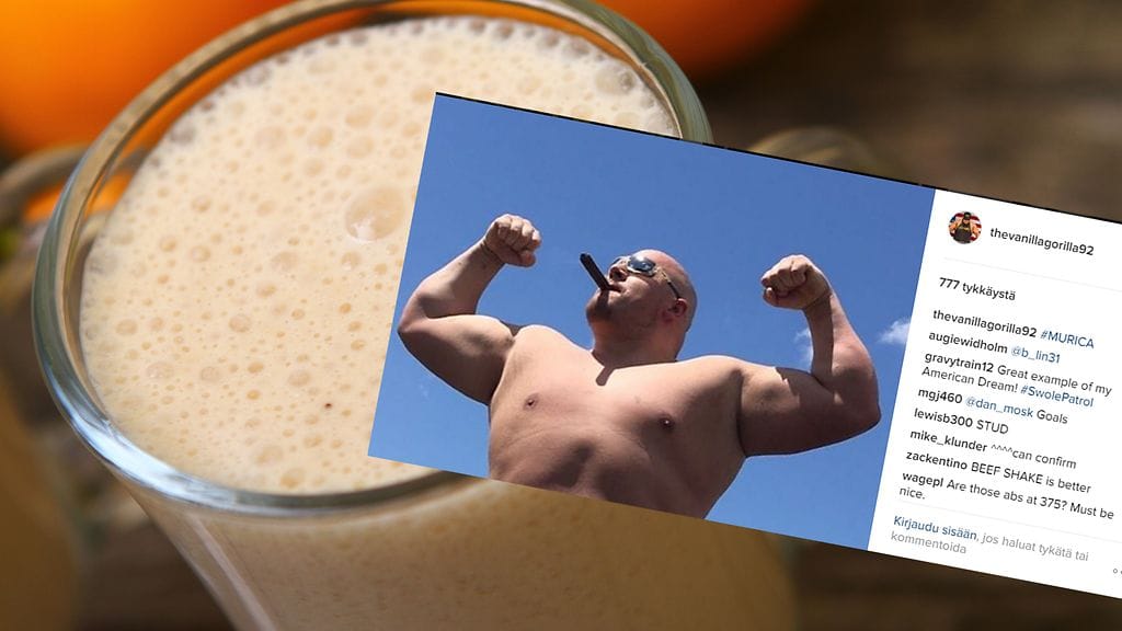 Blaine "Vanilla Gorilla" Sumner nauttii ruokansa pirtelöiden muodossa.