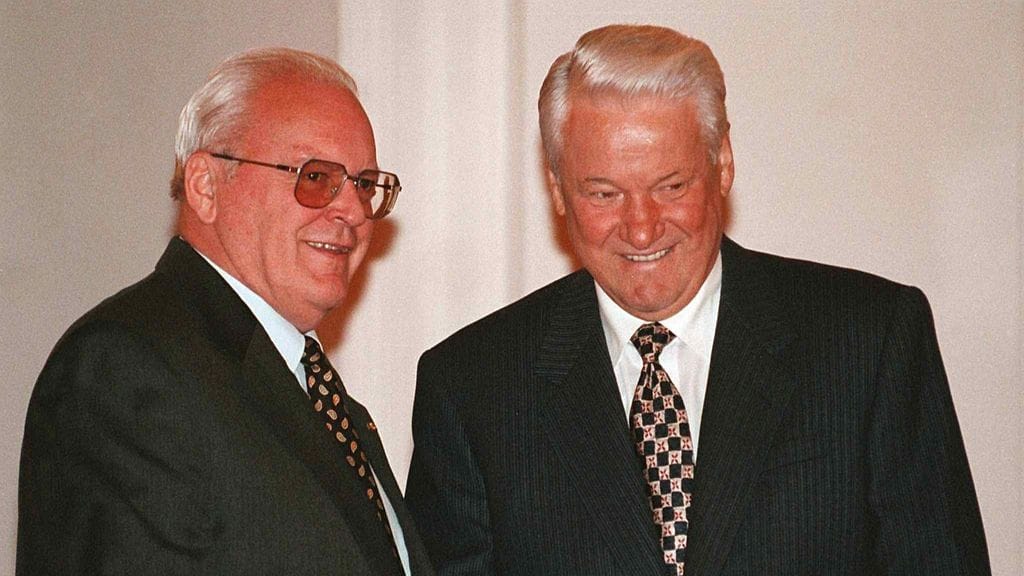 Herzog ja Venäjän presidentti Boris Jeltsin Moskovassa vuonna 1997.