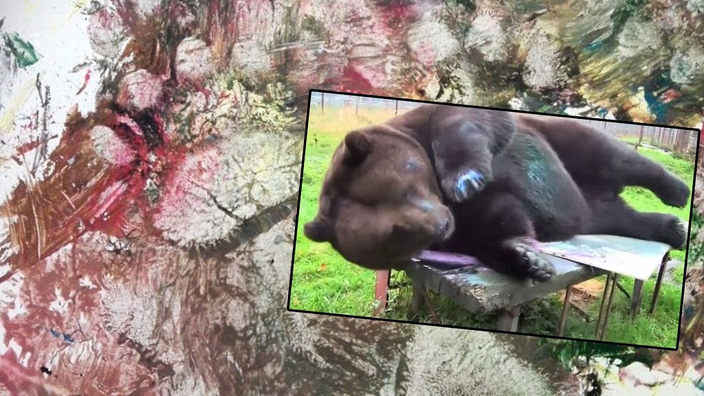 Juuso-karhu koisii autuaan tietämättömänä talviunta, kun hänen maalauksistaan puuhataan näyttelyä.