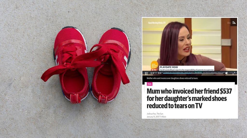 Äiti Sarah Bryanin vierailu aamuohjelmassa on herättänyt jälkikäteen paljon keskustelua. Kuvakaappaus Telegraph.