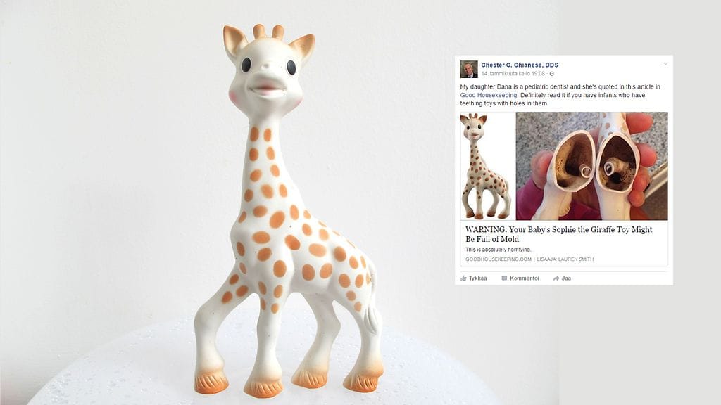 Sophie the Giraffe on suosittu lelu myös Suomessa.