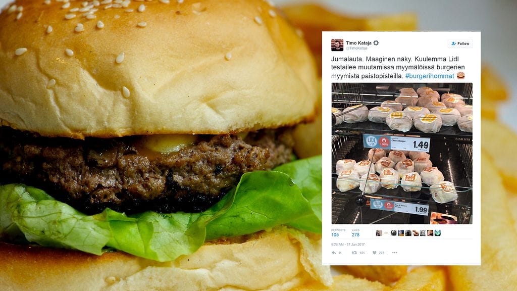 Juustohampurilaiset löysivät tiensä nyt Lidlin paistopisteisiin.