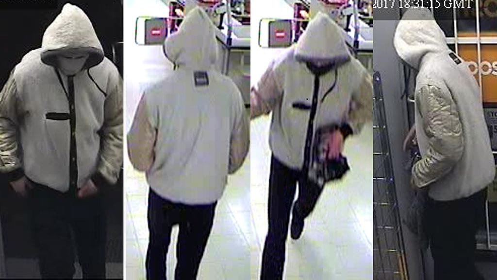 Kuvat epäillystä 11. ja 16. tammikuuta Helsingin Herttoniemestä.