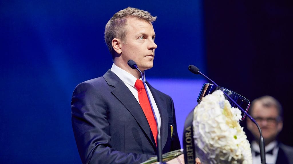 Kimi Räikkönen Urheilugaalassa 17. tammikuuta 2017.
