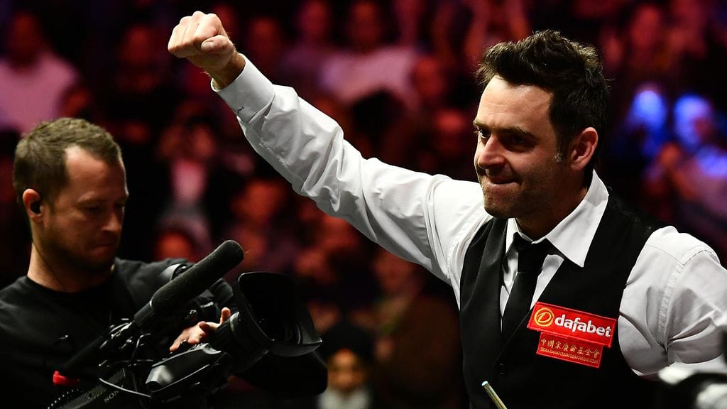 Ronnie O'Sullivan tuuletti voittoa vapautuneesti.