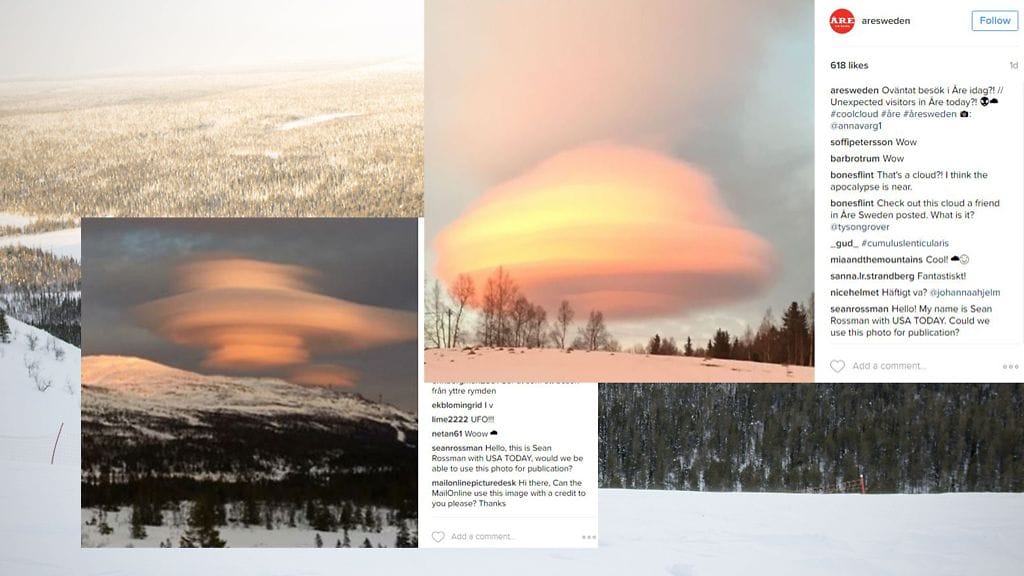 Meteorologin mukaan mantelipilviä muodostuu Skandien vuoristossa useina päivinä vuosittain.
