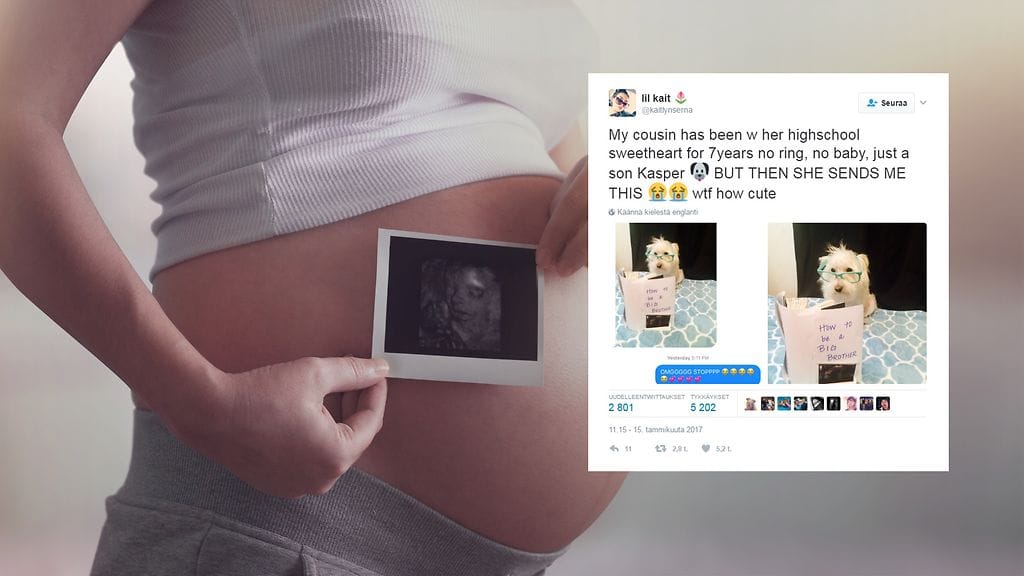 Twitter-kansa on ihastunut tähän suloiseen raskausilmoitukseen.