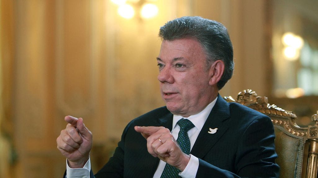 Kolumbian presidentti Juan Manuel Santos arkistokuvassa vuodelta 2015.