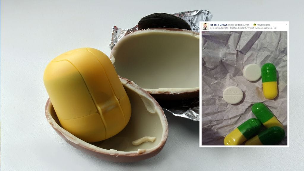 Poliisi on ryhtynyt selvittämään suklaamunan sisältä paljastuneiden lääkkeiden alkuperää.