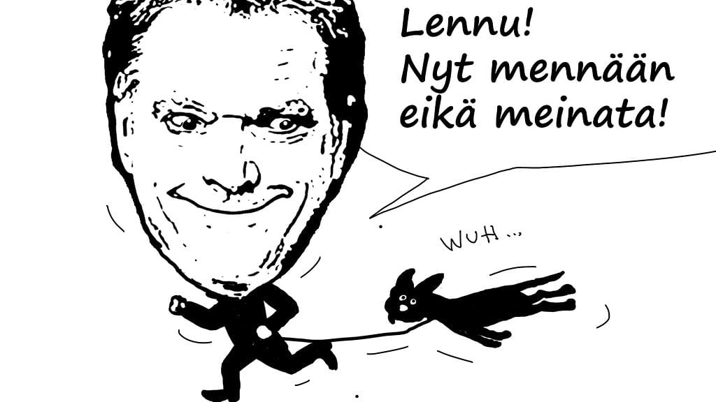 Myös MTV Uutiset päätti muistaa tasavallan presidenttiä omalla karikatyyriversiollaan. Teoksen takana MTV Uutisten graafikko Anni Riipinen. Työn pohjana käytetty Niinistöä esittävää valokuvaa.