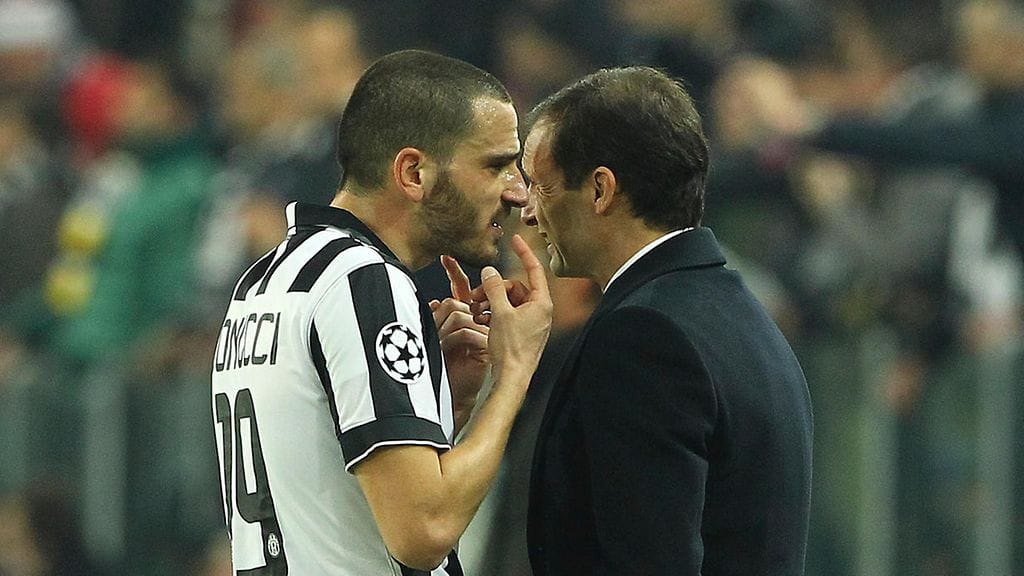 Leonardo Bonucci ja Massimiliano Allegri