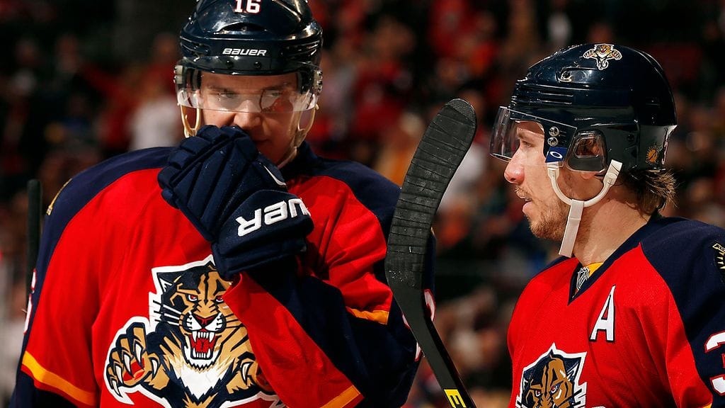 Aleksander Barkov ja Jussi Jokinen.