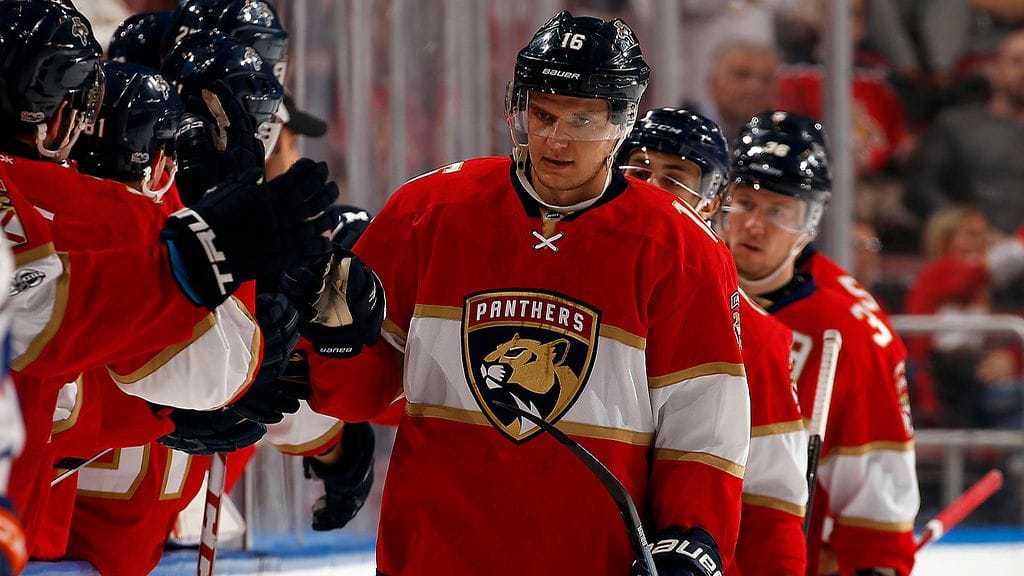 Aleksander Barkov iski maalin Oilersia vastaan.