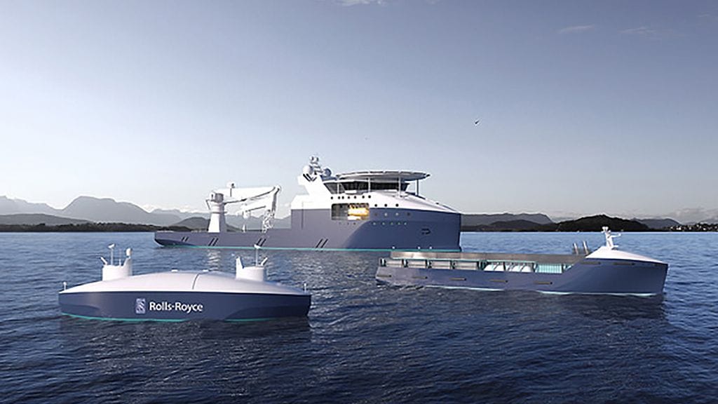 Rolls-Roycen havainnekuvassa etäohjattavia ja autonomisia laivoja.