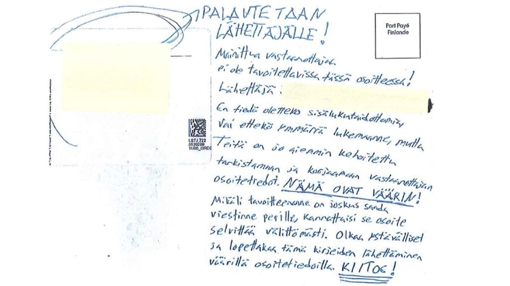 LSTJ väärin jaettu kirje