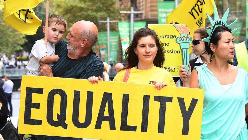 Eri puolilla maaiilmaa on ehditty järjestää mielenosoituksia jo useaan otteeseen Trumpin maahantulokieltoa vastaan. Kuvassa osoitetaan mieltä Sydneyssä Australiassa.