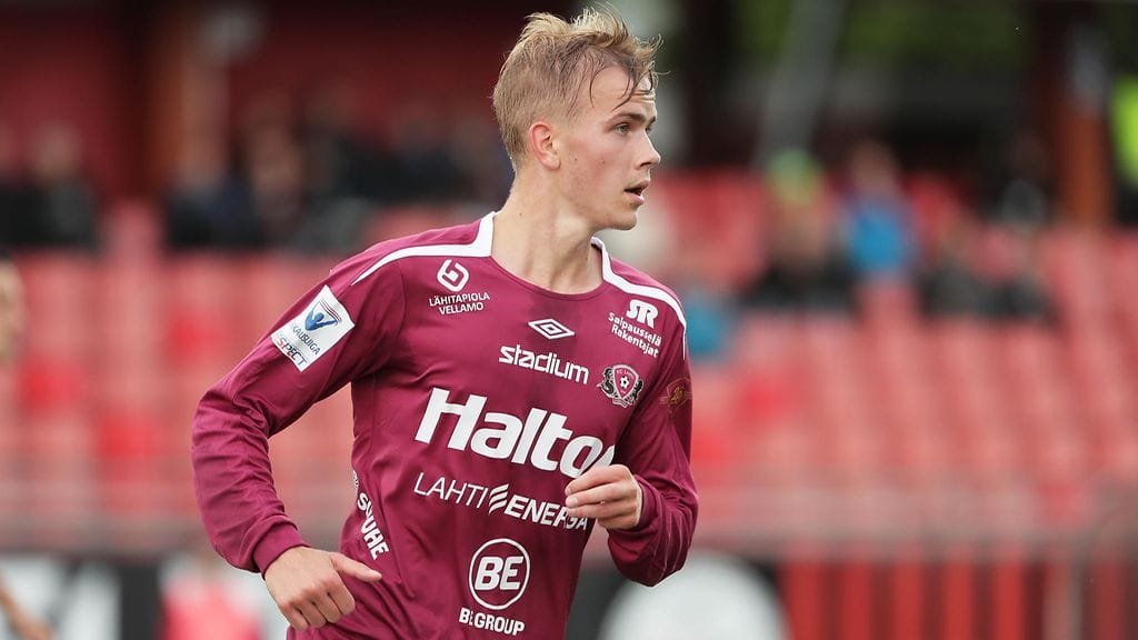 Jasse Tuominen FC Lahden paidassa viime elokuussa.