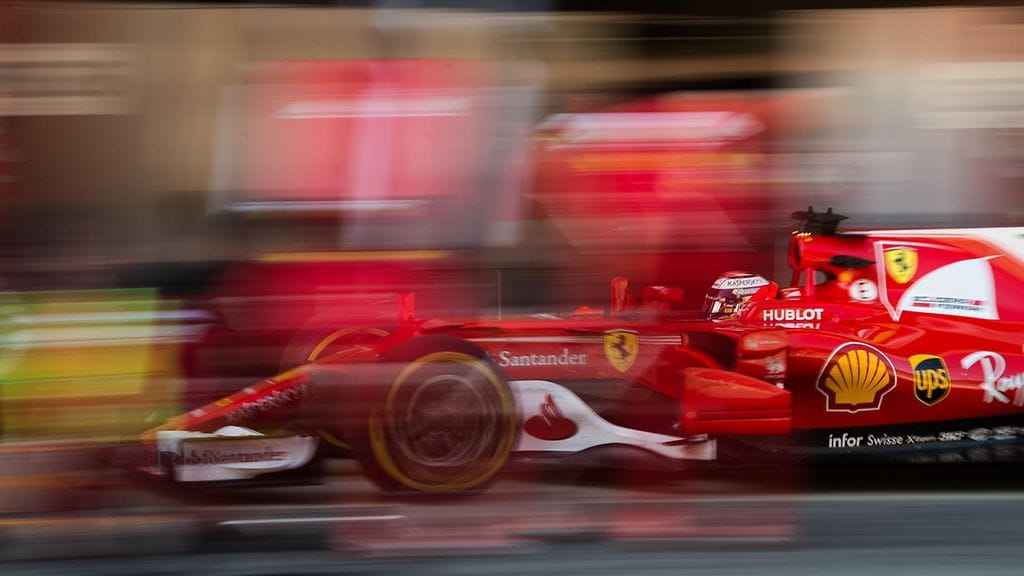 Kimi Räikkönen F1-testeissä.