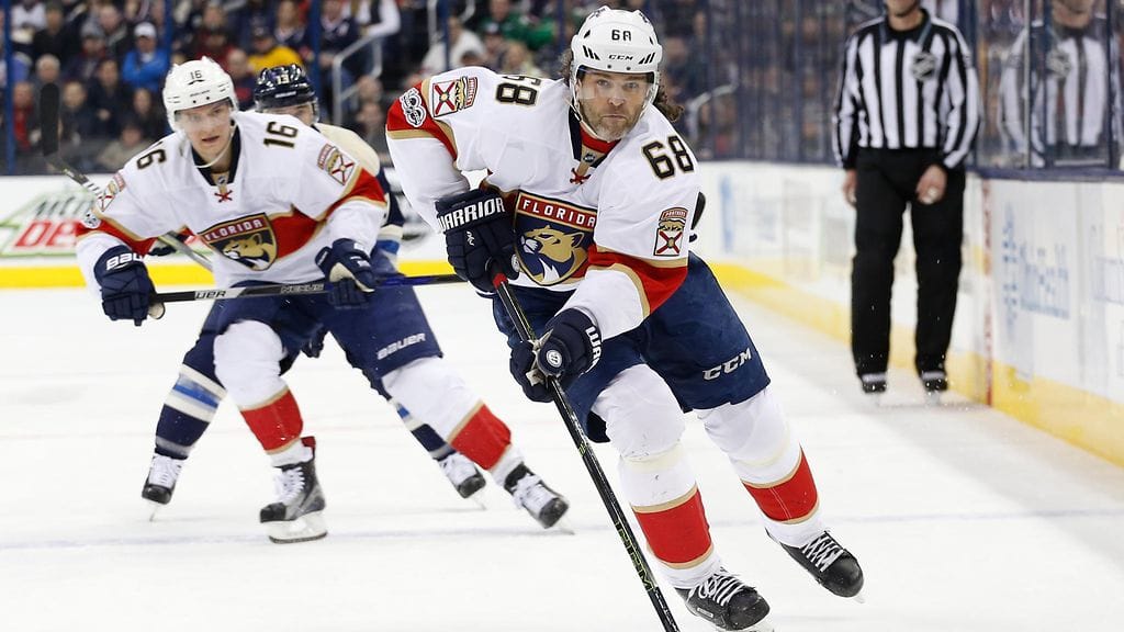 Aleksander Barkov ja Jaromir Jagr ovat tehokkaita ketjukavereita.