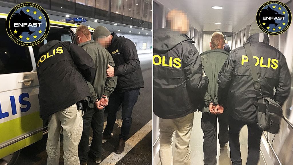 Ruotsin poliisin kuva kiinniottotilanteesta.