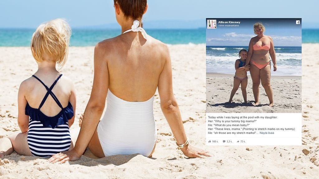 Äidin mukaan omasta vartalosta tulisi aina puhua kauniisti, olipa se minkä kokoinen tahansa.