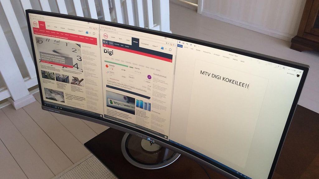 Asus MX34VQ - kaareva tietokonenäyttö