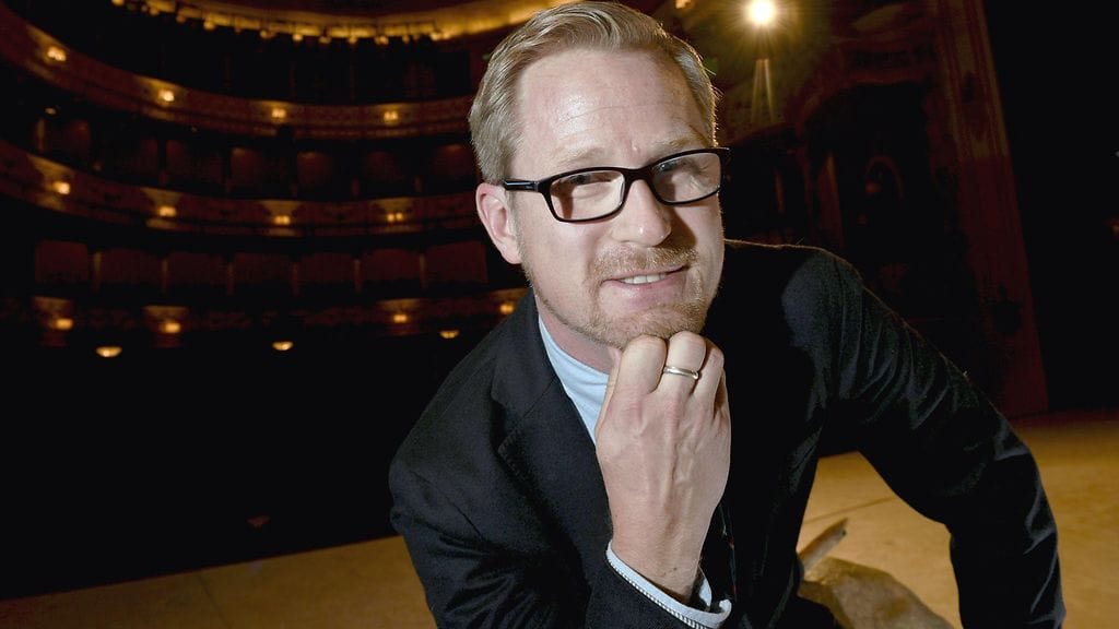 Joachim Thibblin Svenska Teaternin salissa 27. maaliskuuta 2017.