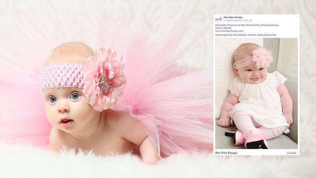 Liikkeen omistajan mukaan korkokengät on suuniteltu valokuvia, ei kävelyä varten.