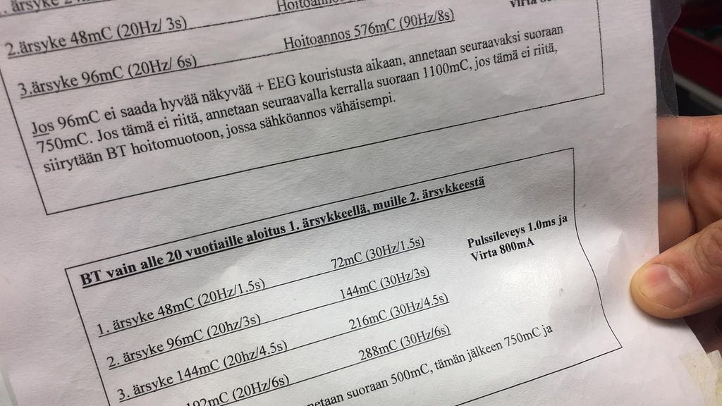 Sähköhoito, Auroran sairaala, HUS (15)