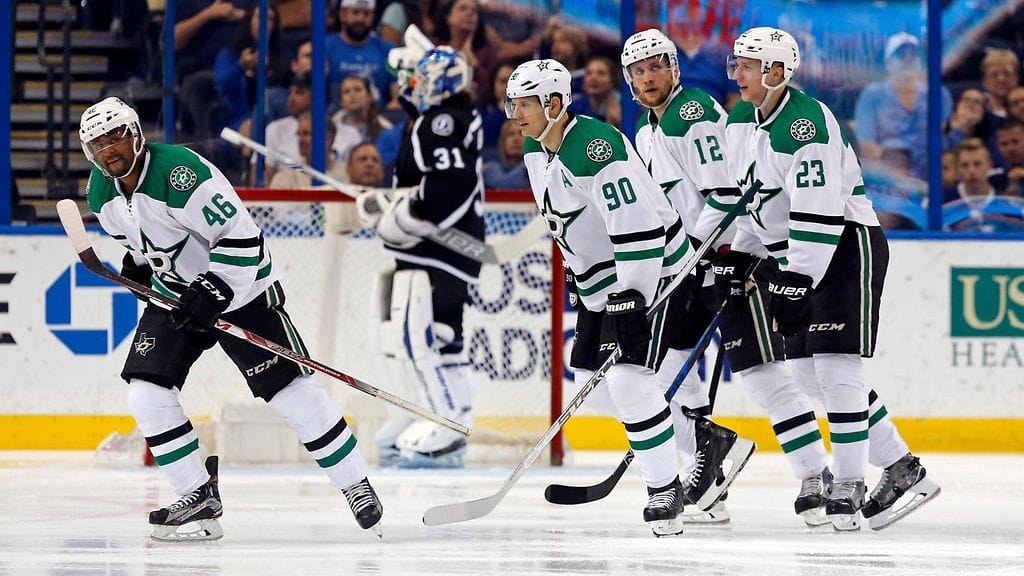 Esa Lindell (oik.) oli Dallas Starsin tehokkain pelaaja.