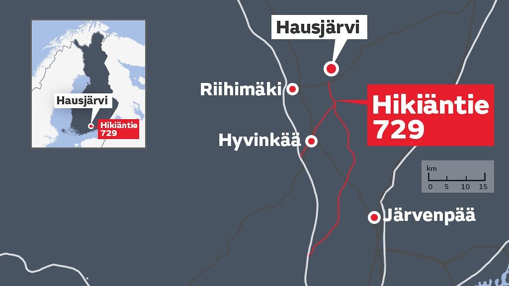 Hausjärven hiekkakuoppasurmat - kartta