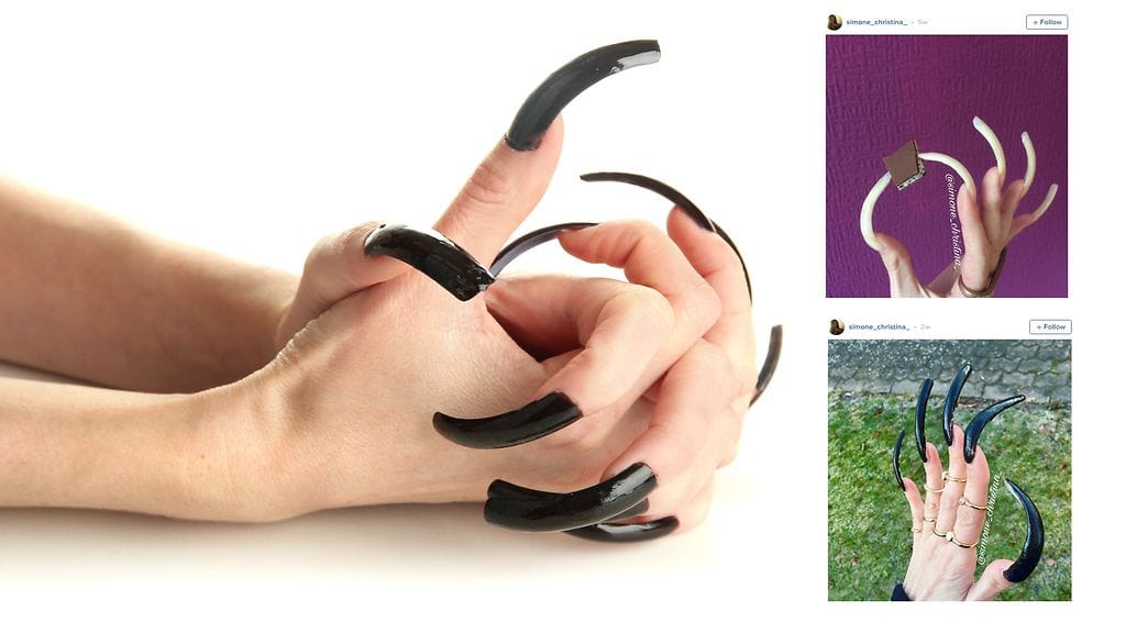 Opiskelija kertoo olevansa ylpeä yli viisitoistasenttisistä kynsistään.