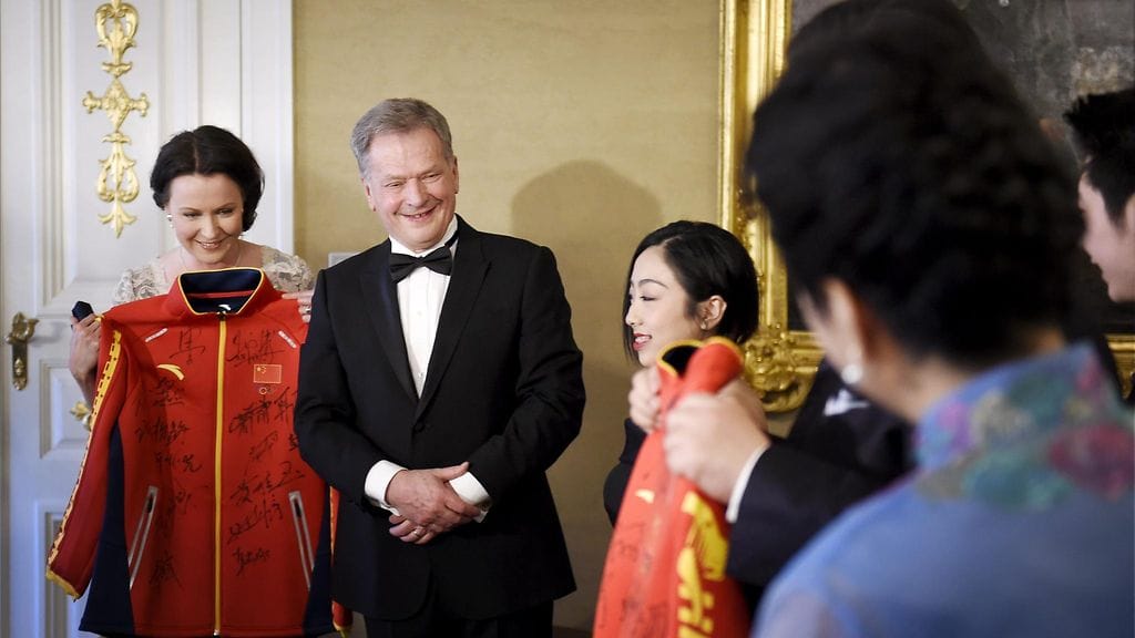 Jenni Haukio, Sauli Niinistö Kiinan presidenttiparin vierailun iltajuhla 5.4.2017 10