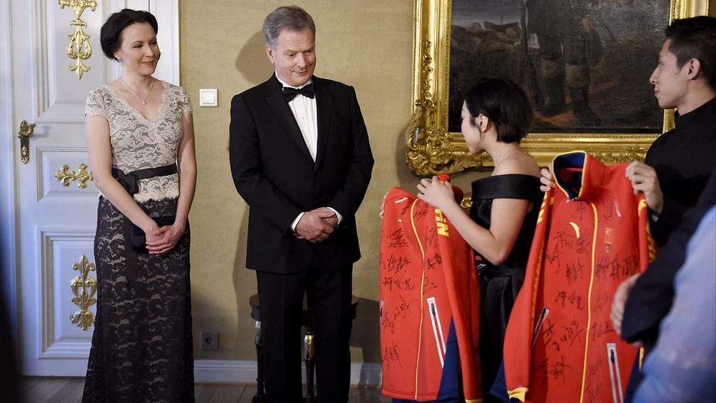 Jenni Haukio, Sauli Niinistö Kiinan presidenttiparin vierailun iltajuhla 5.4.2017 1