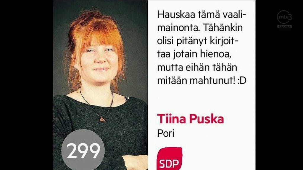 Kuntavaaliehdokkaan mainos 2