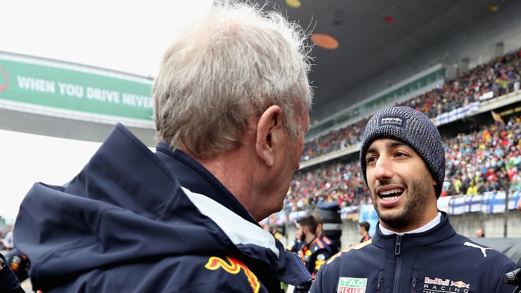 Daniel Ricciardo Kiinan GP:n lähtöruudukossa.