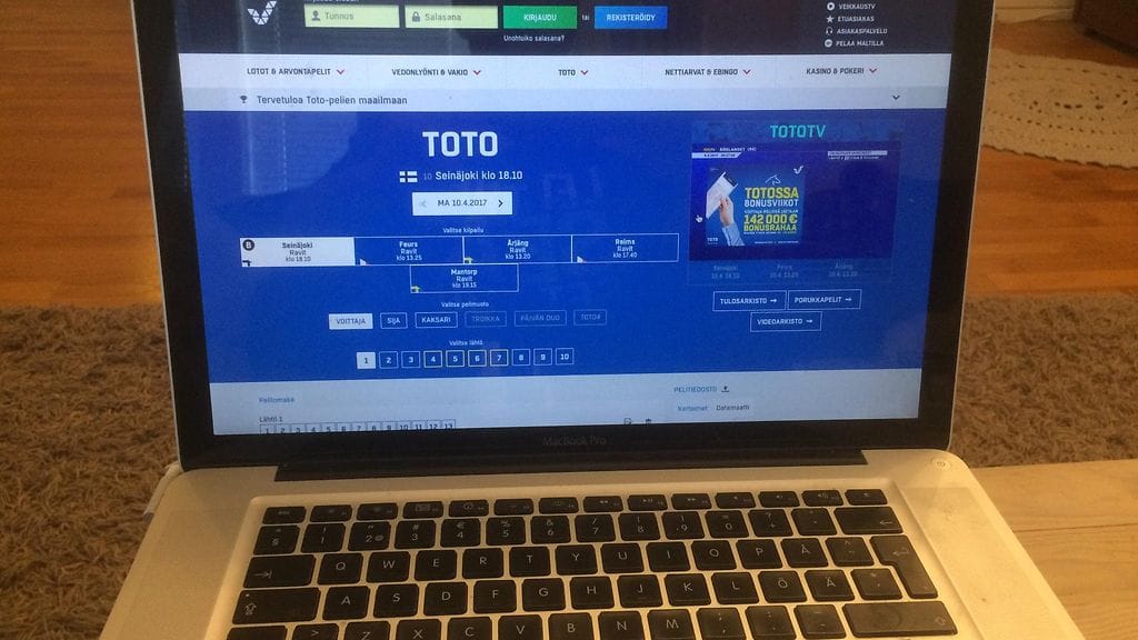 Ravipelaajilla on ollut vaikeuksia päästä sinuiksi uusien Toto-pelisivujen kanssa osoitteessa veikkaus.fi/toto.