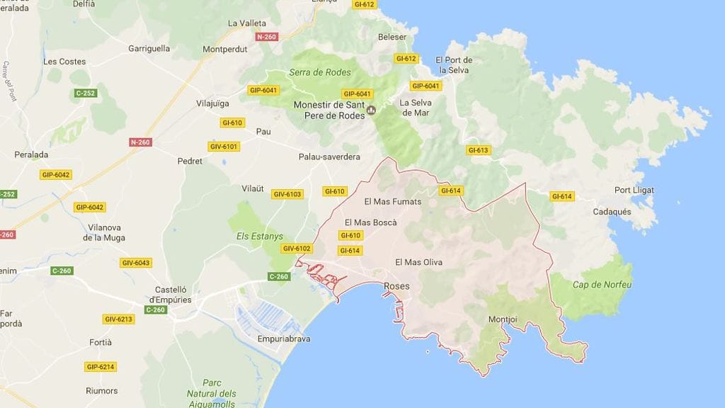 Punaisella rajattu alue Espanjan koillisnurkassa on oletetusti Yhdysvaltojen ilmavoimien käytössä.