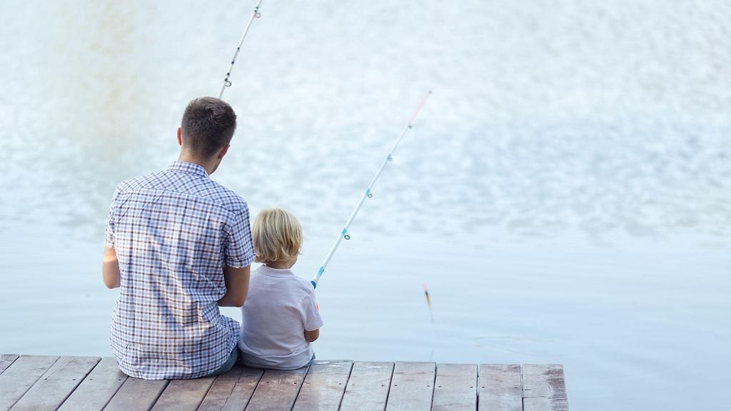 isä poika onkiminen