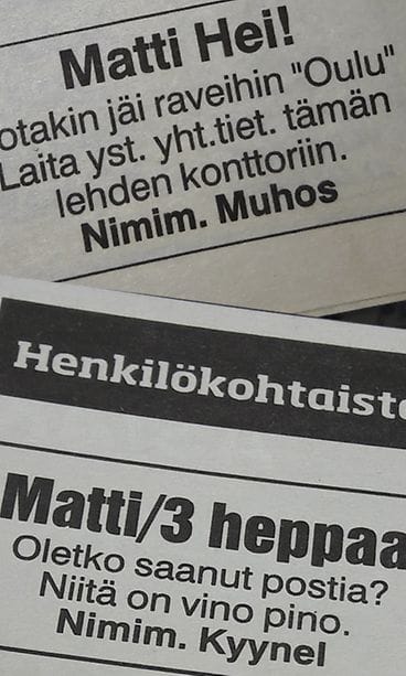 Mattia etsitään_lehti-ilmoitus