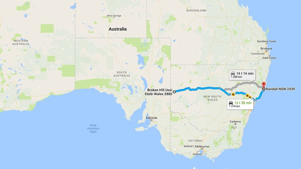 Pienessä kaivoskaupungissa kiinni jääneen lapsen suunnitelmissa oli ilmeisesti koko Australian mantereen läpi ajaminen. Pojan kerrotaan lähteneen liikkeelle saarivaltion itärannikolta.