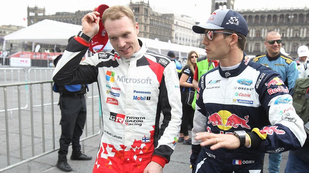 Jari-Matti Latvala ja Sebastien Ogier Meksikossa maaliskuussa.