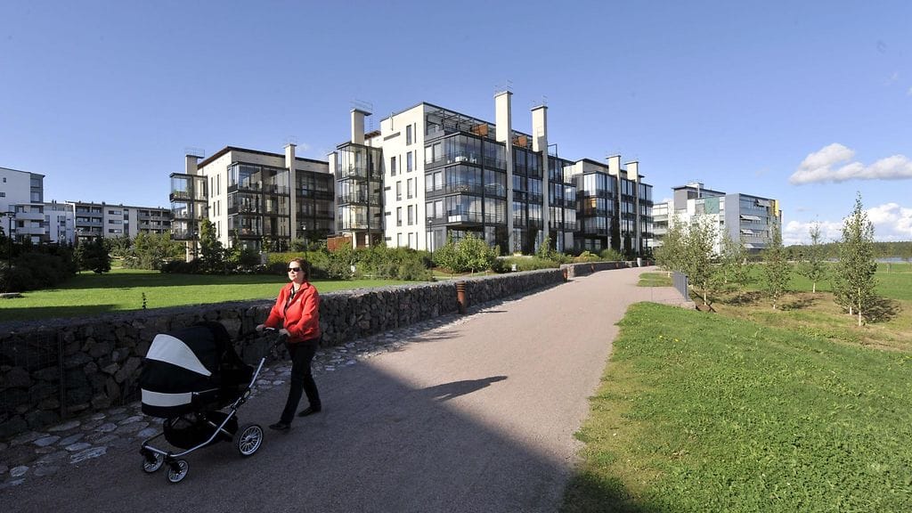 Asuinkerrostaloja Helsingin Arabianrannassa.