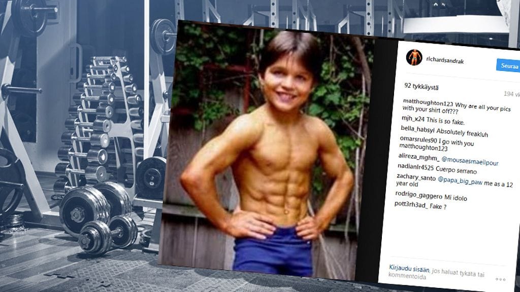 Richard Sandrakin lihakset herättivät huomiota 2000-luvun alussa.