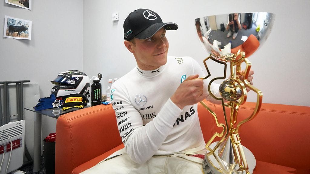 Valtteri Bottas ja Venäjän GP:n voittopysti.