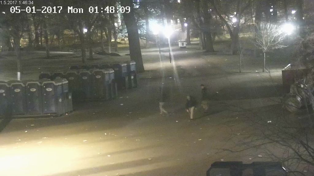 Poliisin mukaan kuvassa näkyviä nuoria epäillään Kaivopuiston tulipalosta.