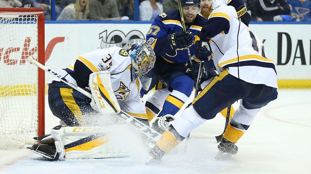 Pekka Rinne joutui koville sarjan 5. ottelussa.