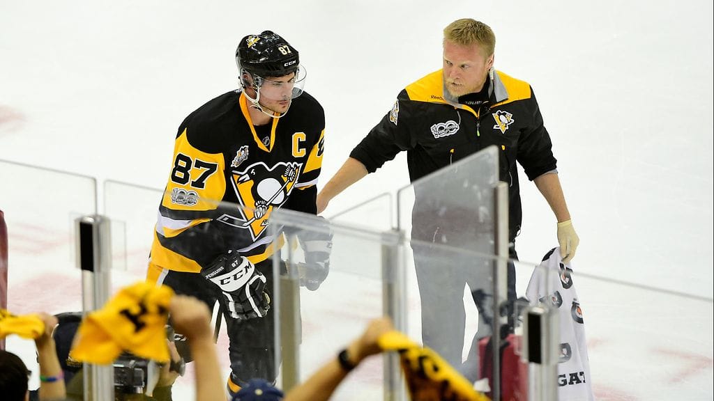 Sidney Crosby on saanut tällejä Washington-sarjassa.