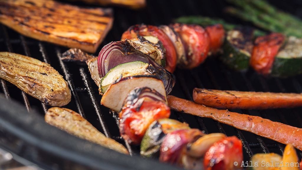 Grillikasvikset kannattaa kypsentää keskilämmöllä.